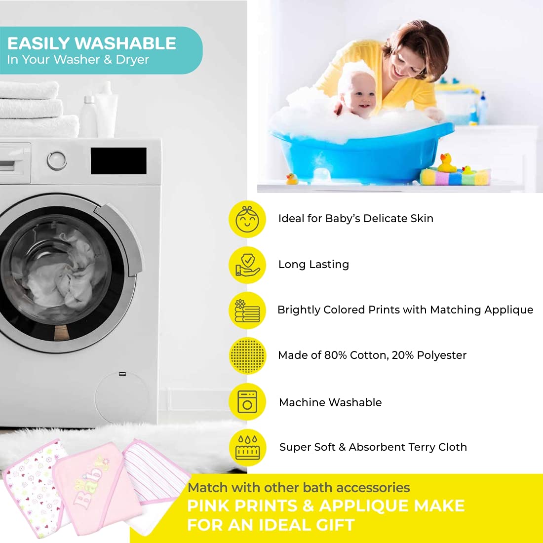 Spasilk soft terry fabric closeup emphasizes durability and machine-washable care