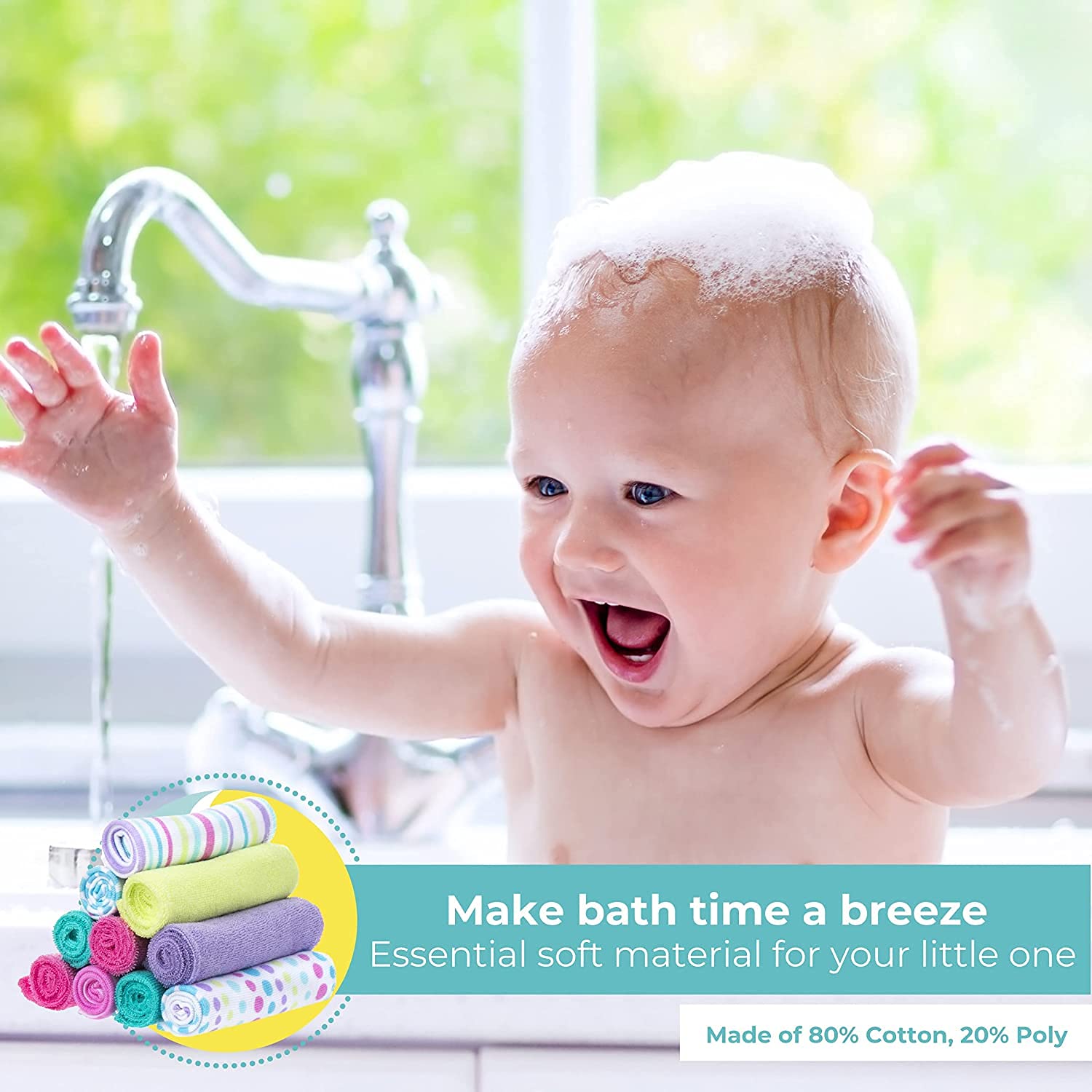 Spasilk Aqua Bubbles terry fabric feels soft and absorbent.