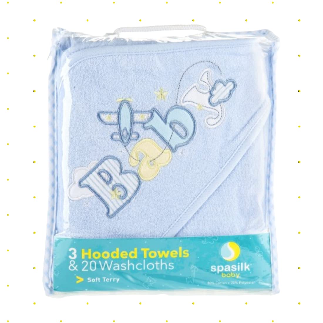 Spasilk washcloth set with embroidered designs showcases playful charm during bath time.