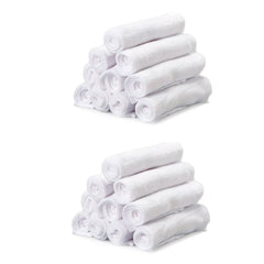 Spasilk washcloths white 20-pack ideal for newborn baths and nursery care.