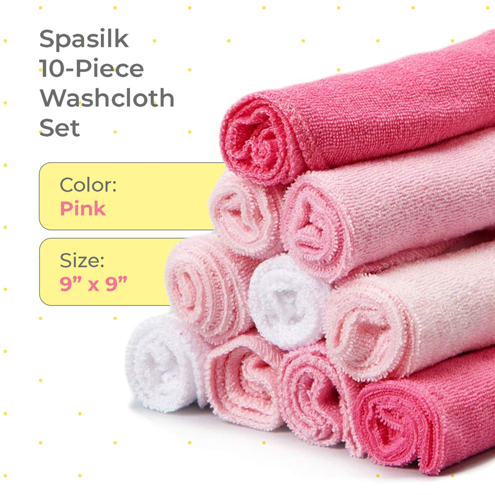 Spasilk washcloth texture closeup highlights gentle grip