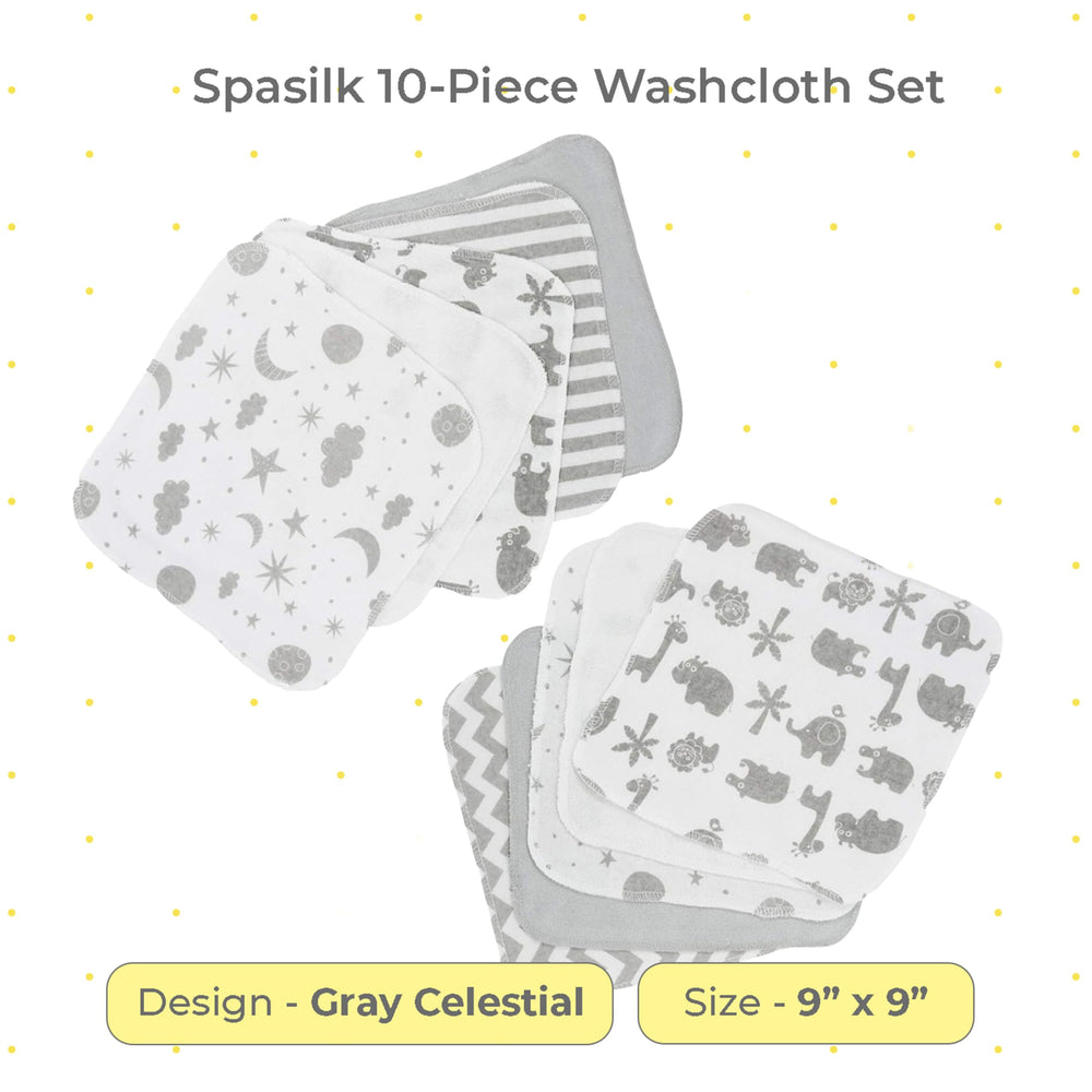 Spasilk washcloth close-up shows textured surface for effective cleaning.