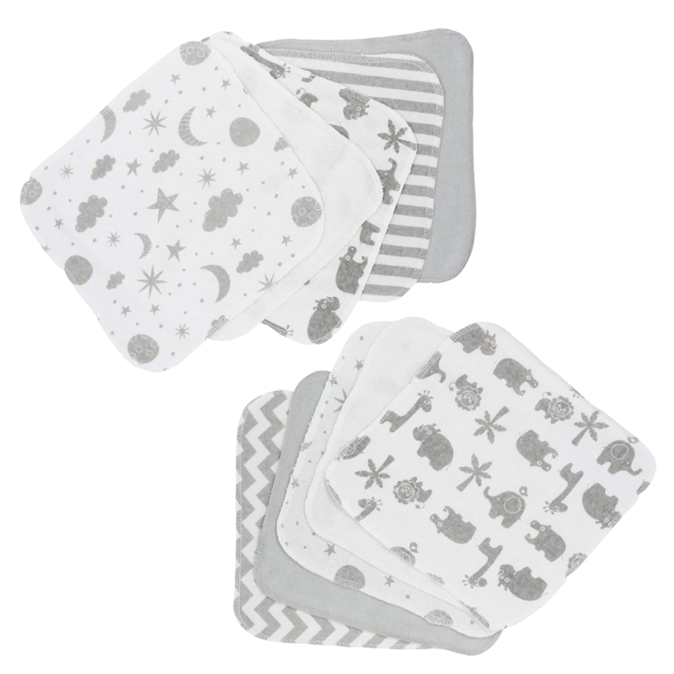 Spasilk washcloth wipes set gray celestial pack for gentle newborn bath time.