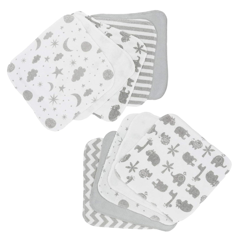 Spasilk washcloth wipes set gray celestial pack for gentle newborn bath time.