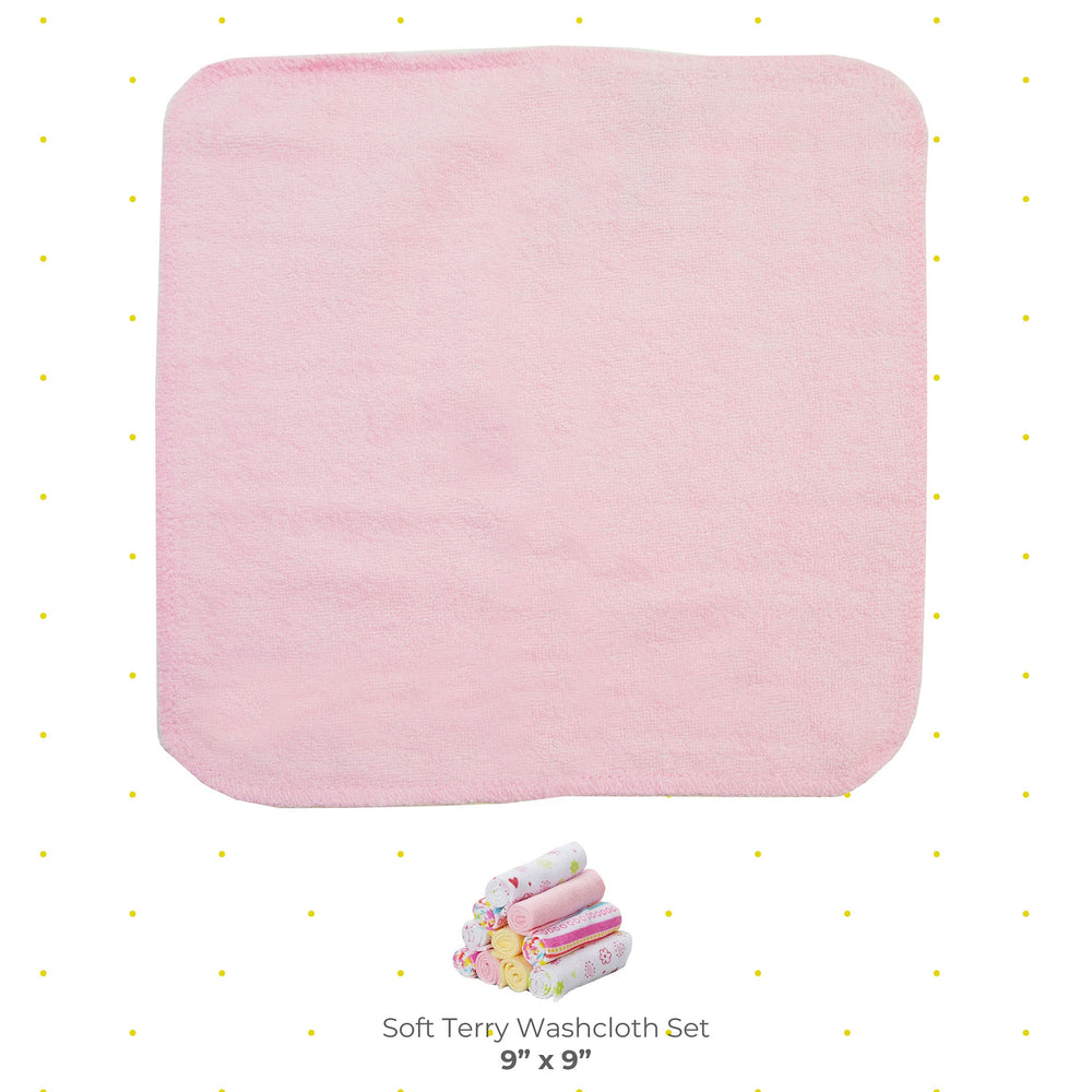 Spasilk washcloth wipes pink-lines-pattern close-up highlighting the soft texture for gentle cleansing.