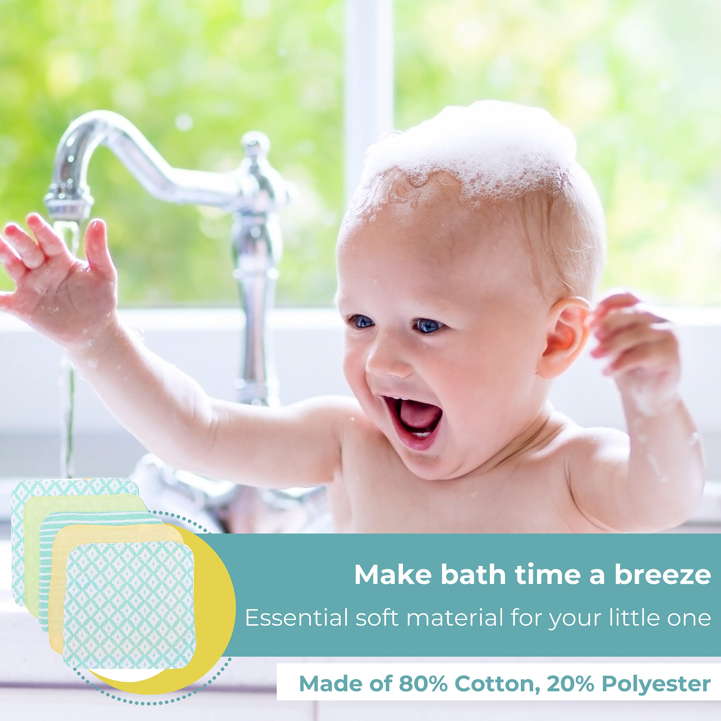 Spasilk 9x9-inch washcloths ideal for small hands and quick cleans