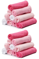 Spasilk washcloth wipes set pink 20-count shown, ideal for bath time and gentle newborn care.