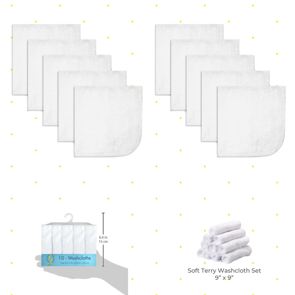 Spasilk washcloth wipes set stack – easy grab for quick newborn cleanups