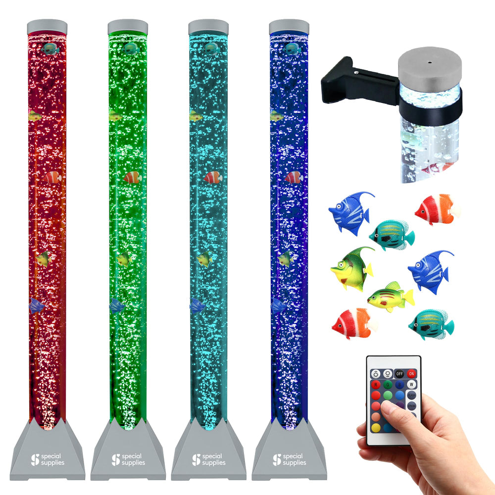 Special Supplies Aquarium Sensory Bubble Tube with 16-color LED glow highlights calming mood lighting