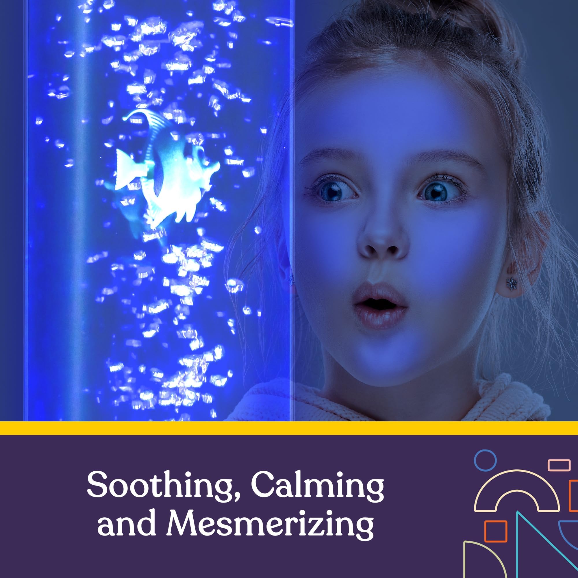 Special Supplies Aquarium Sensory Bubble Tube as nightlight with color-changing effects for kids' bedtime