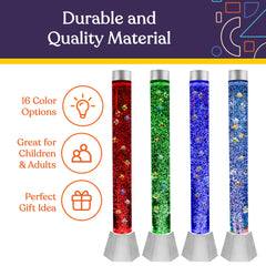 Special Supplies bubble-tube remote control enables easy color mode changes.