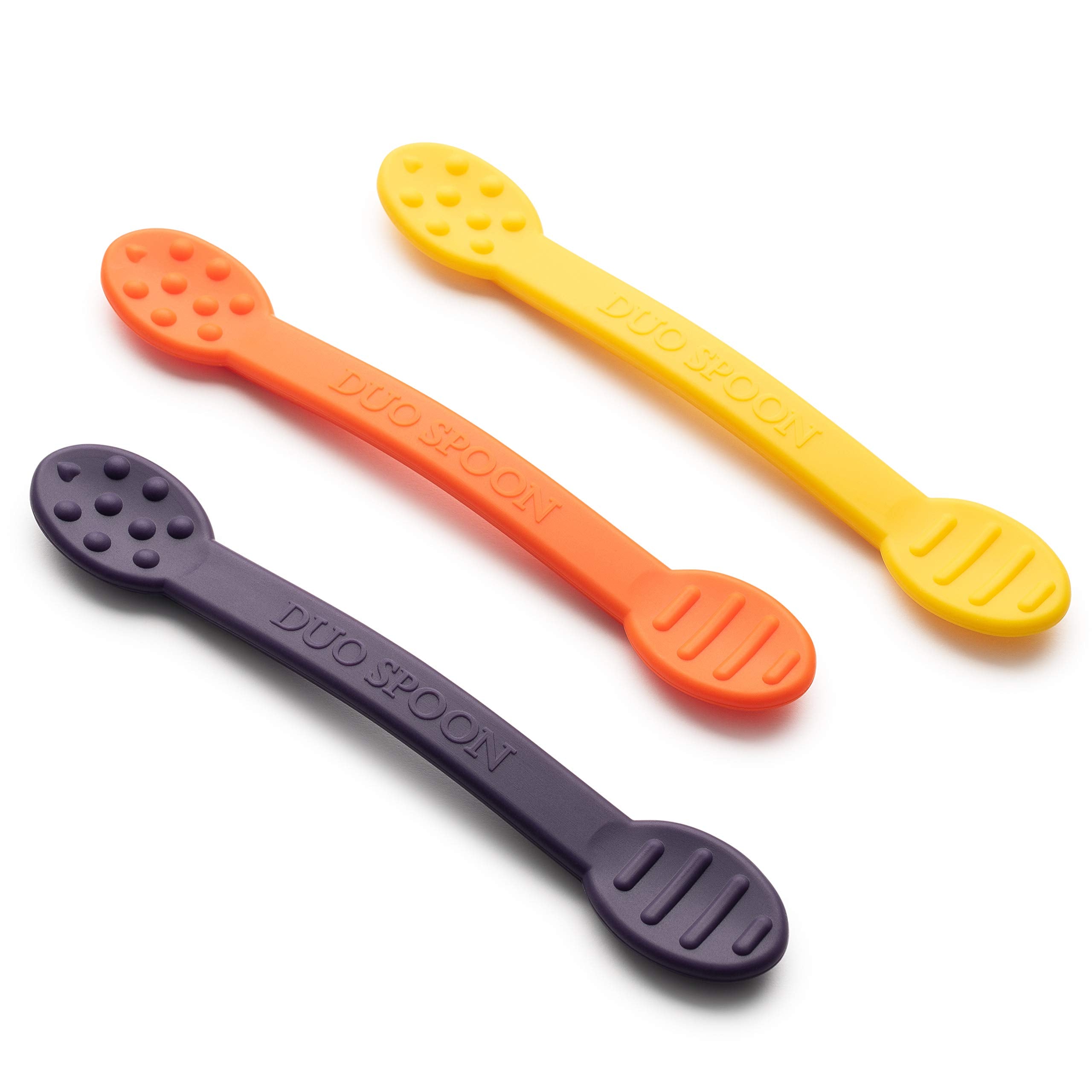 Special Supplies Duo Spoon textured-end left for sensory stimulation during self-feeding.