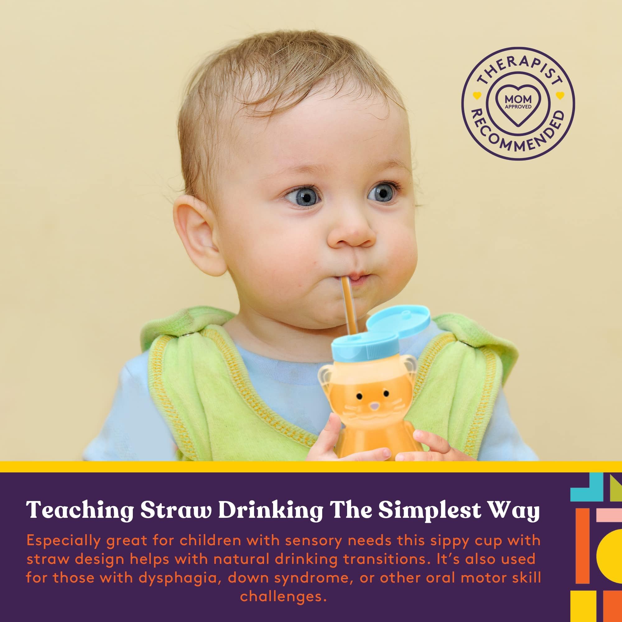 Special Supplies Honey Bear Straw Cup bunny design makes straw training fun and spill-free.