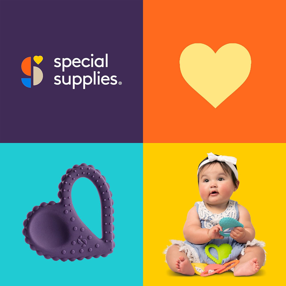 Special Supplies Teether Heart Spoon heart-shape design supports sensory exploration