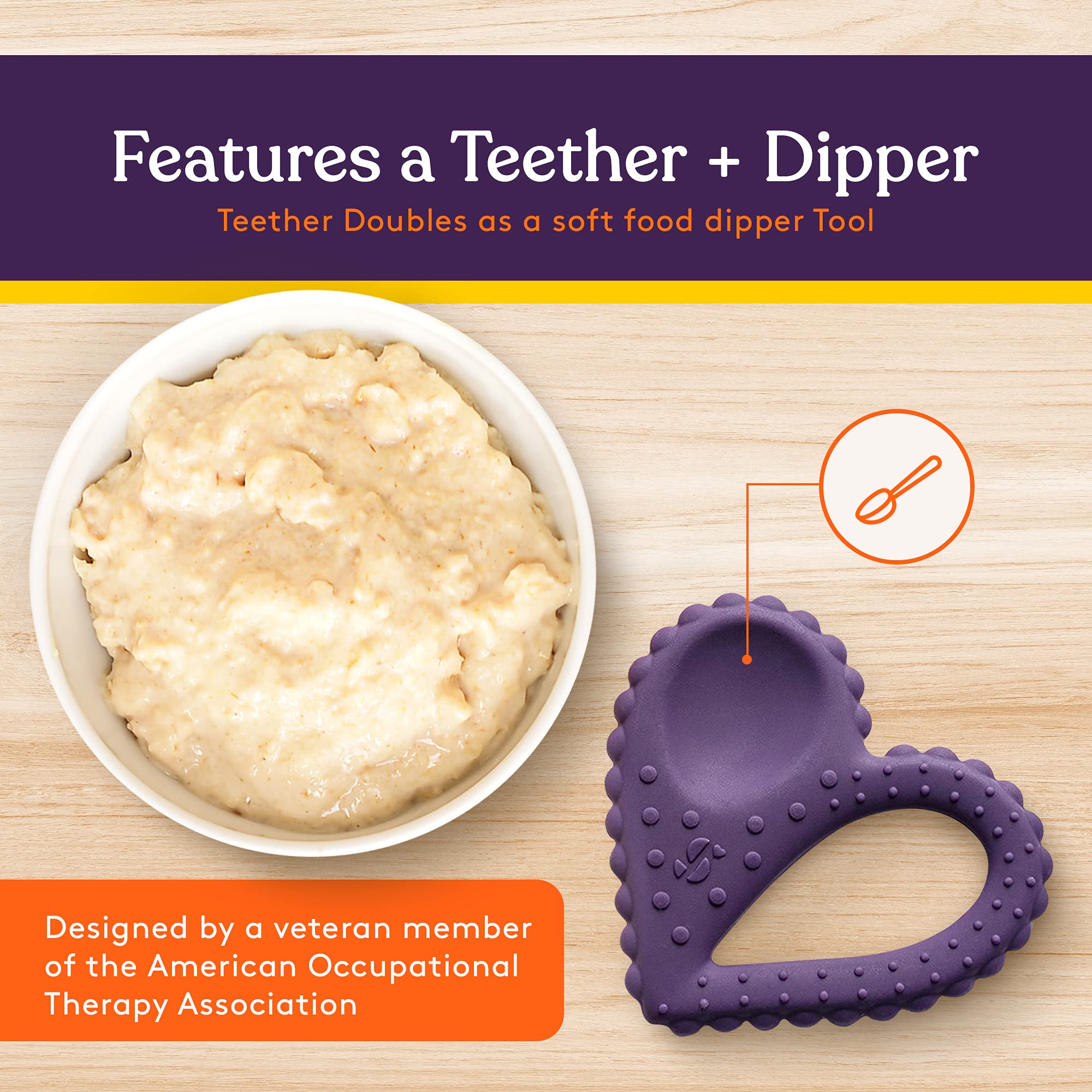 Special Supplies Teether Heart Spoon self-feeding control encourages independent bites