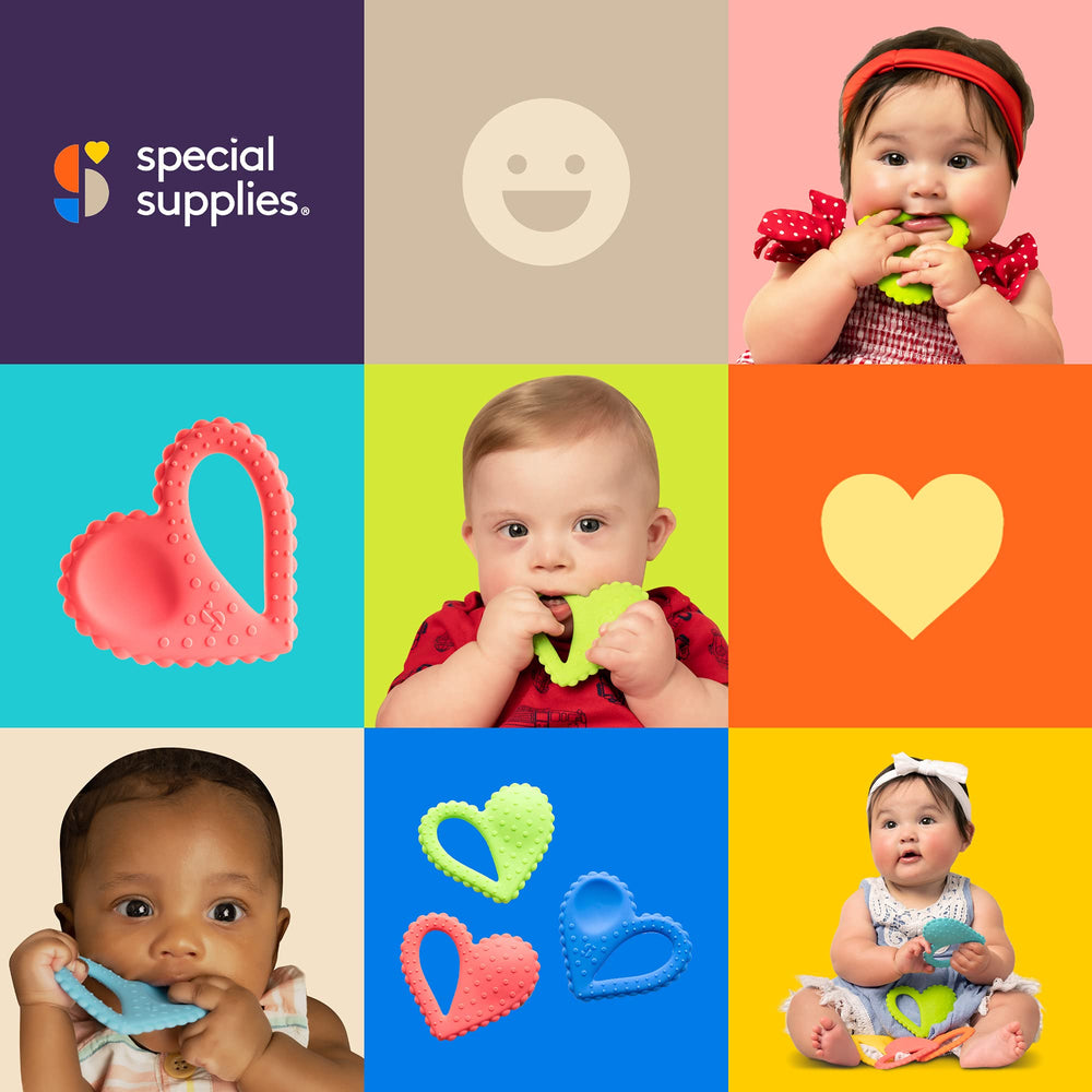Special Supplies Teether Heart Spoon textured bumps for sensory exploration