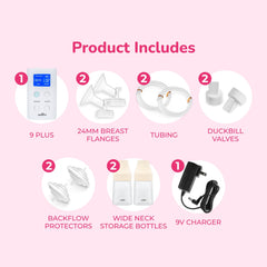 Spectra 9 Plus back view highlights portability for discreet pumping anywhere.