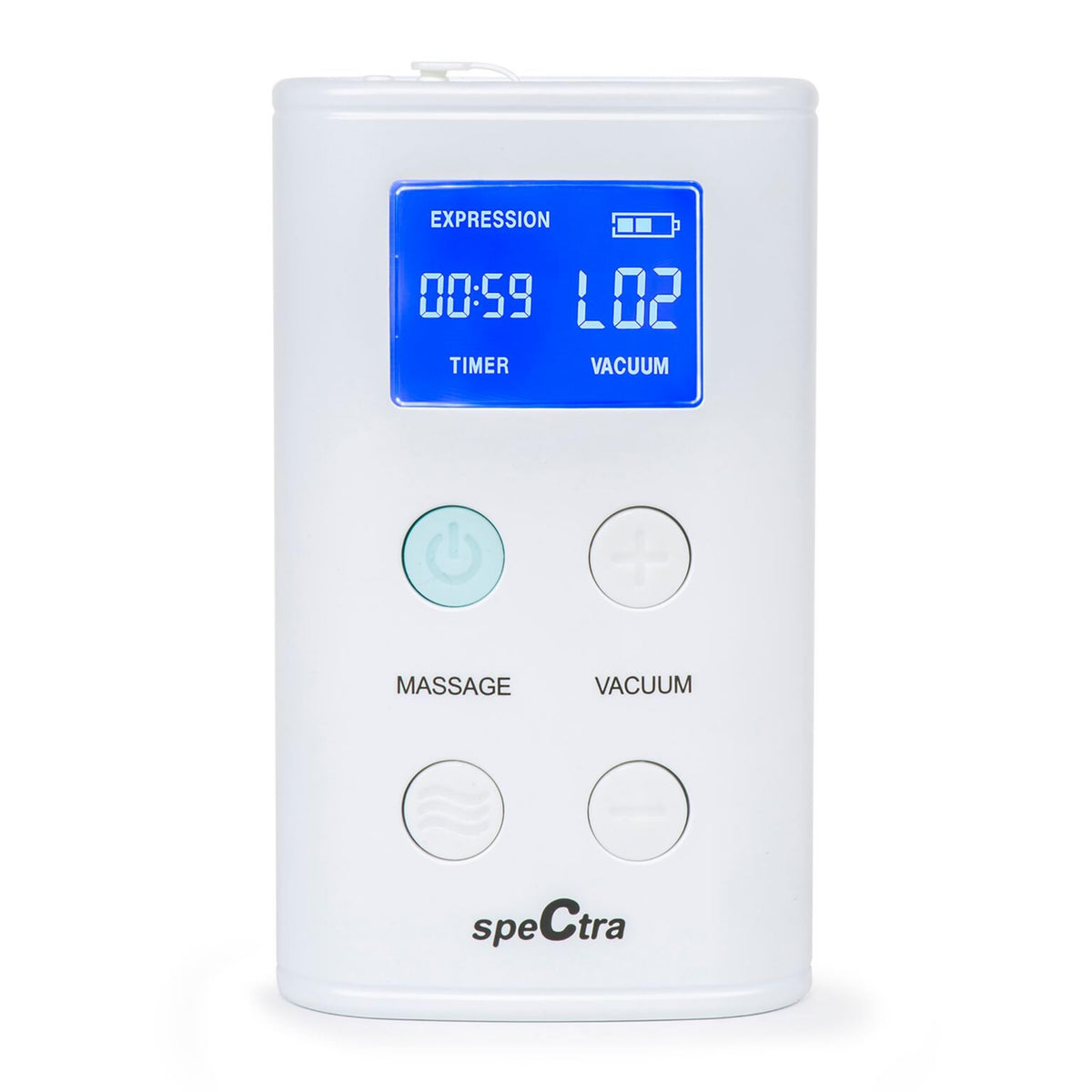 Spectra 9 Plus front view pump demonstrates travel-friendly compact design for on-the-go feeding.