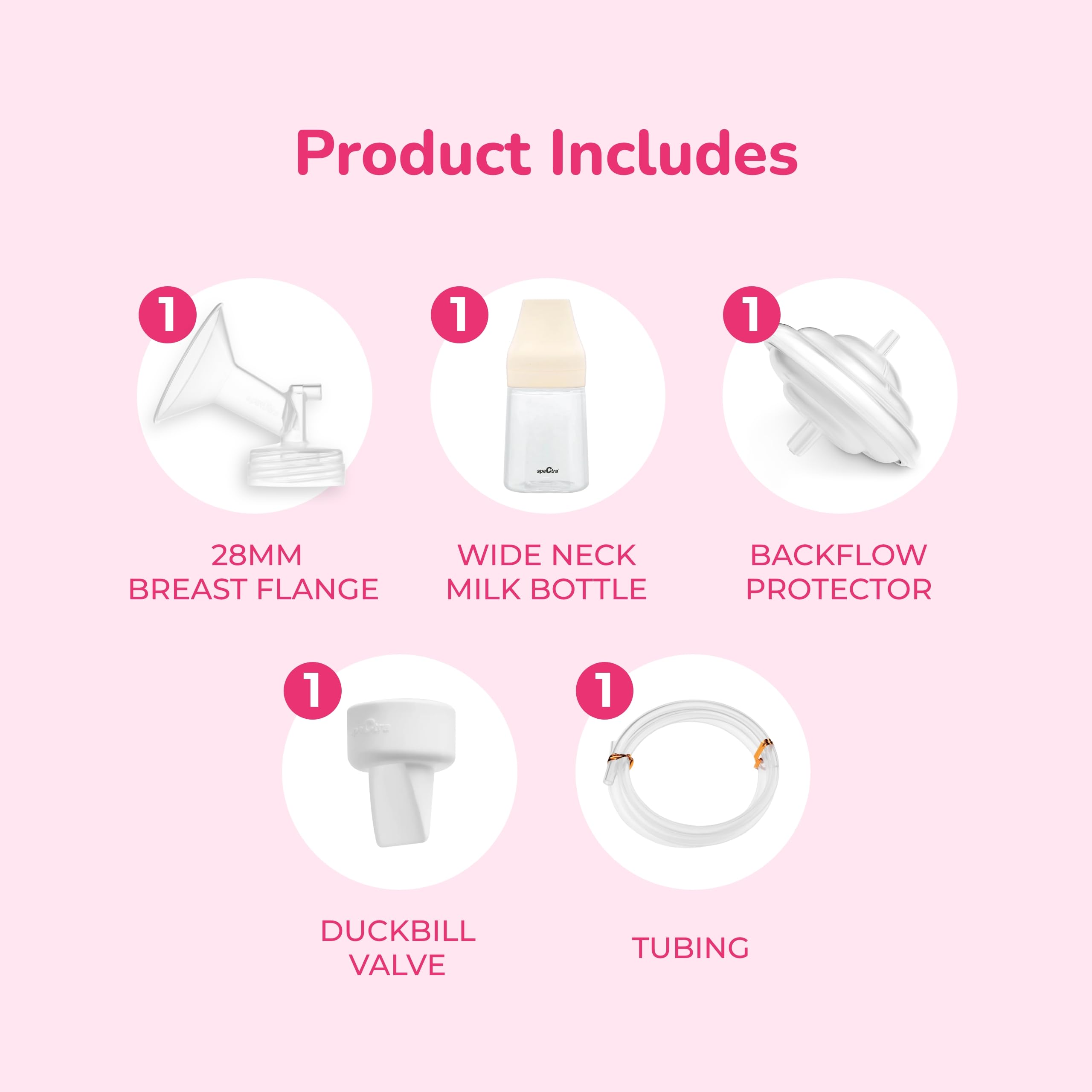Spectra baby bottles set with lids highlighting spill-free feeding options