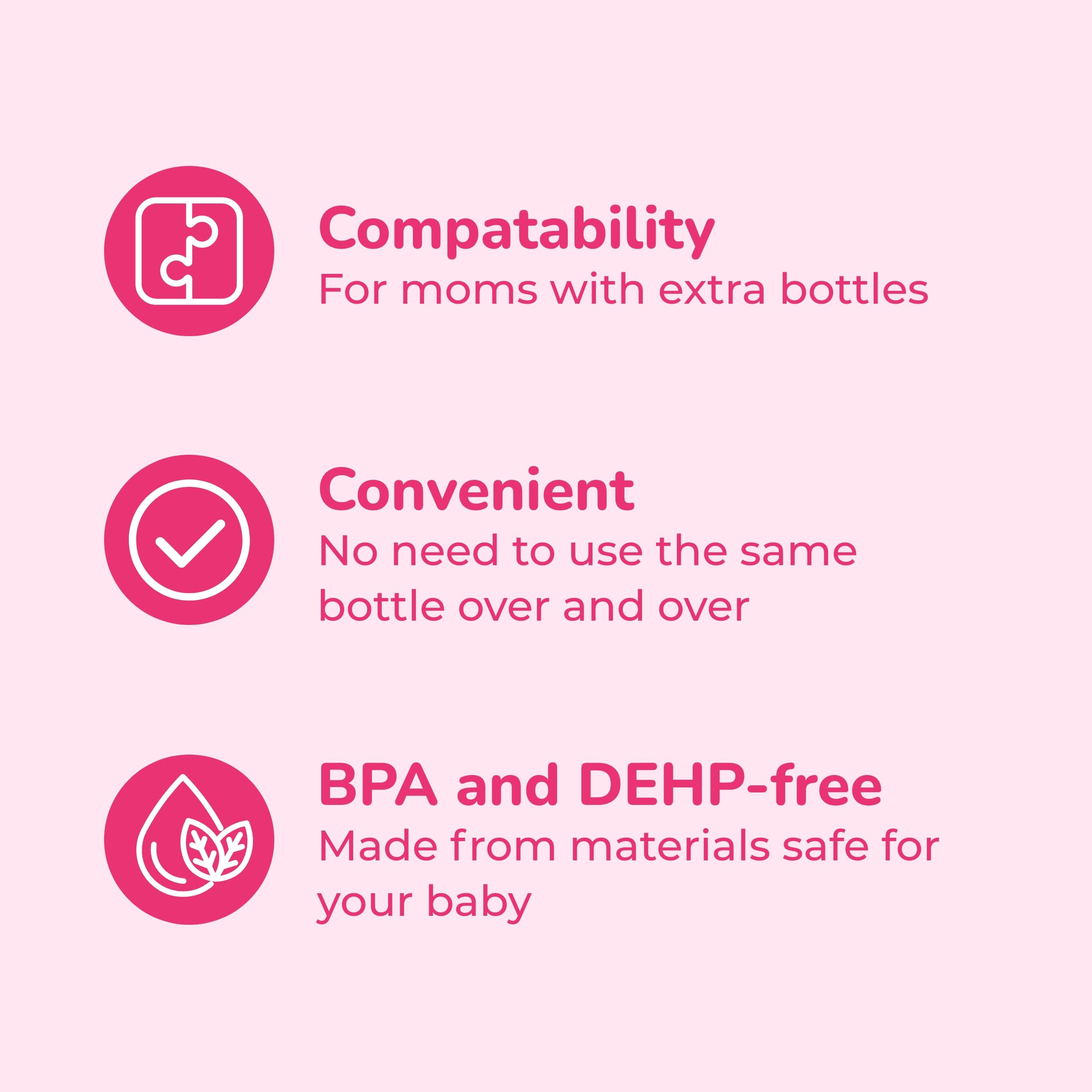 Spectra BPA/DEHP free parts ensure milk-contact safety during pumping.