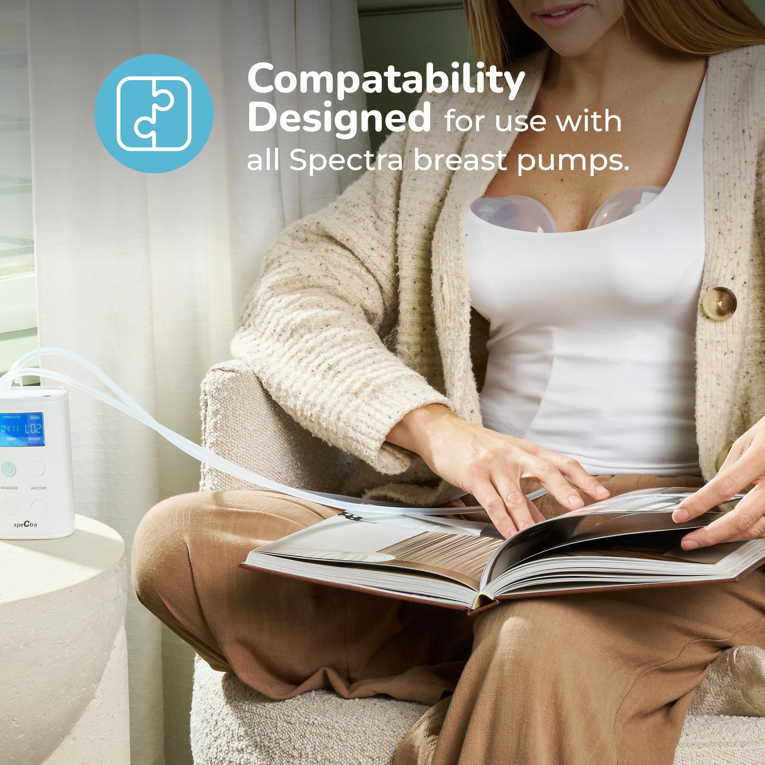 Spectra CaraCups discreet milk collection without changing bottles.