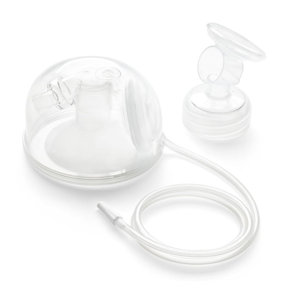 Spectra CaraCups wearable milk collection in bra enables hands-free pumping.