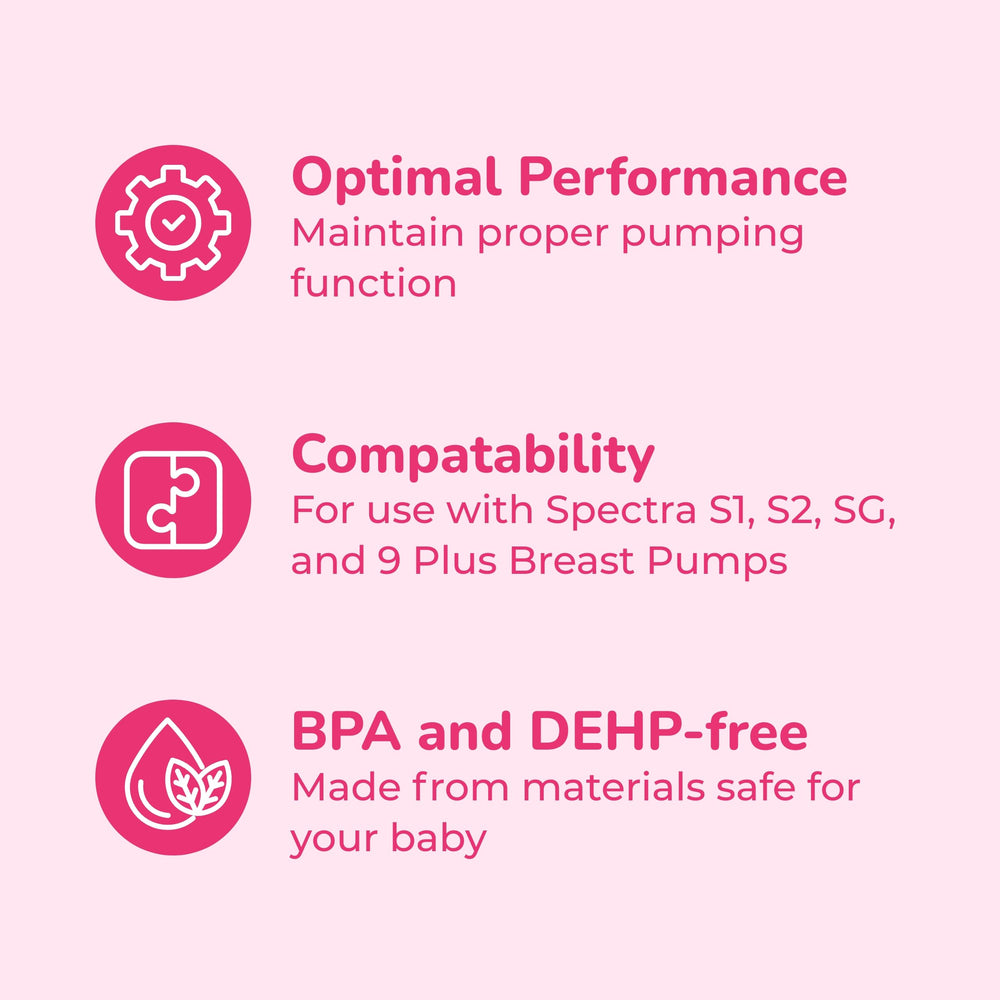 Spectra duckbill valve pack-2 closeup reveals easy-cleaning features.