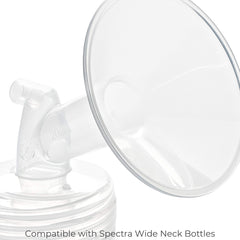 Spectra small flange 20mm right view, precise fit to support comfortable milk expression.
