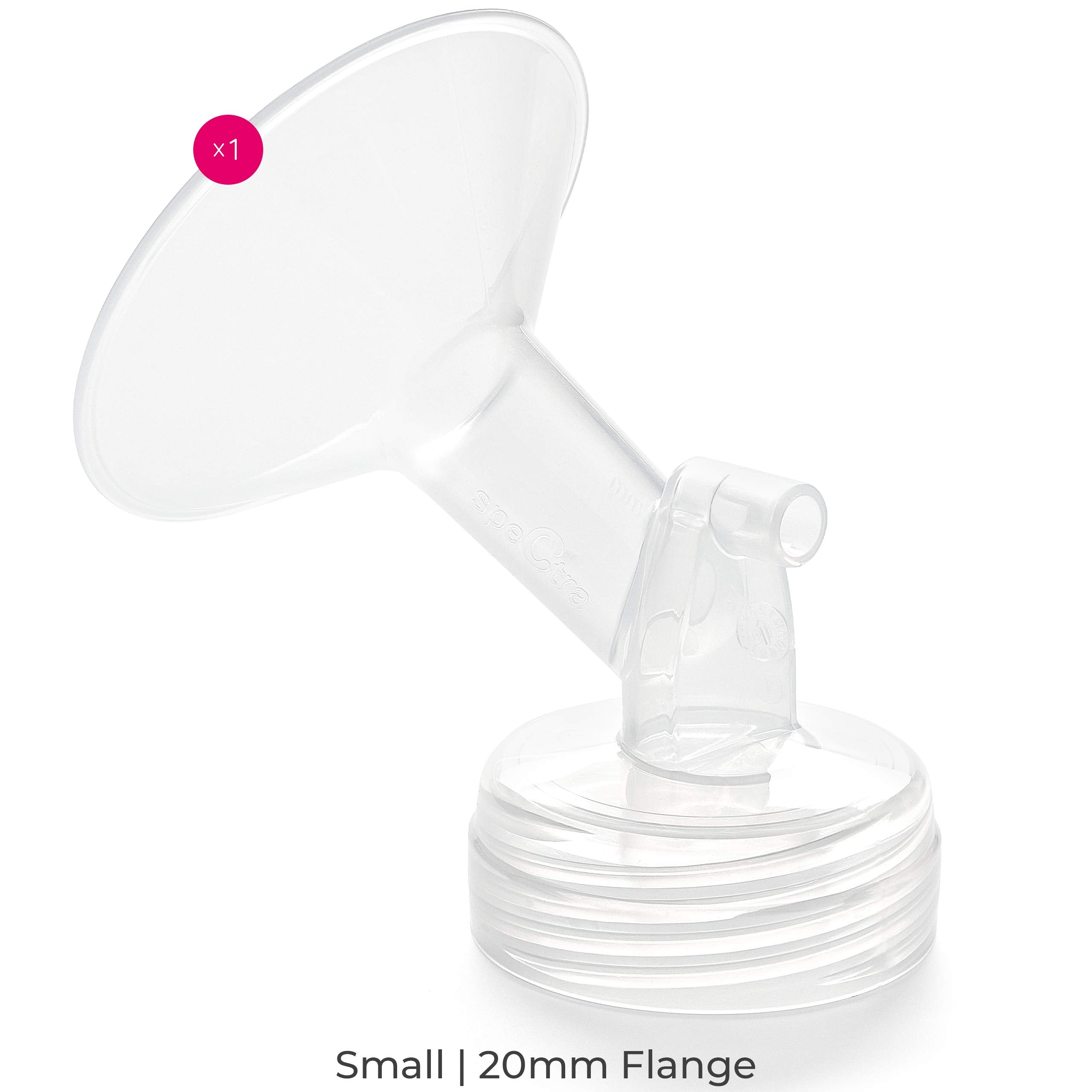 Spectra small flange 20mm silicone closeup, medical grade silicone for durable, hygienic pumping.