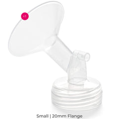 Spectra small flange 20mm silicone closeup, medical grade silicone for durable, hygienic pumping.