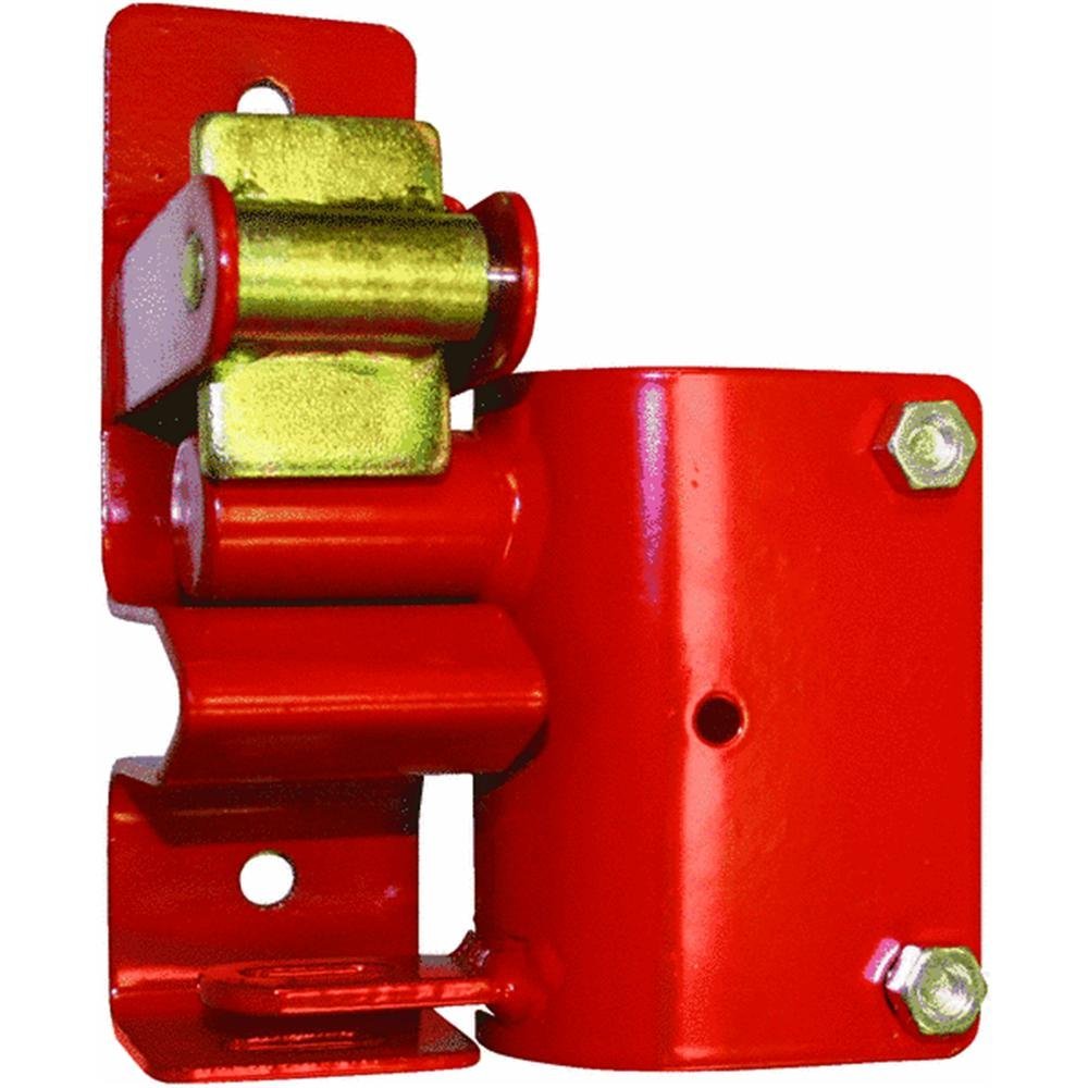 SpeeCo One Way Gate Latch in red enabling one-handed operation for secure ranch gates.