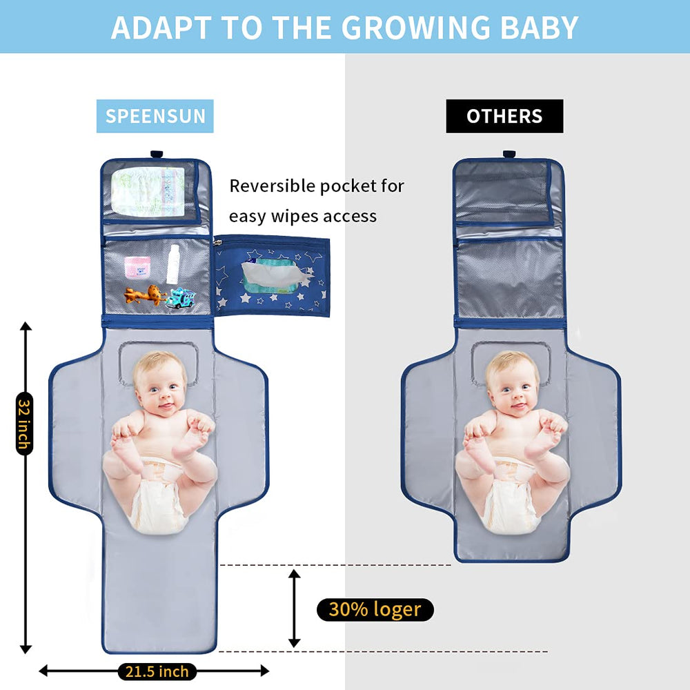 SPEENSUN changing pad with adjustable strap for hands-free carrying on the go.