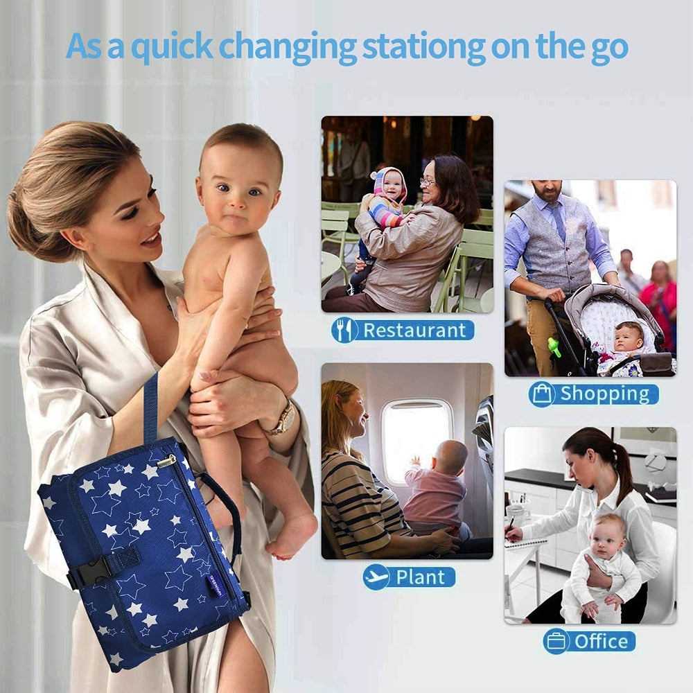 SPEENSUN portable changing pad folds compactly for storage and one-handed setup.