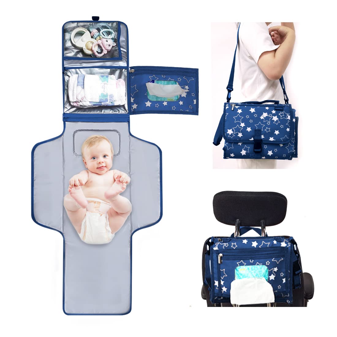 SPEENSUN changing pad with waterproof fabric for quick cleanup during diaper changes.
