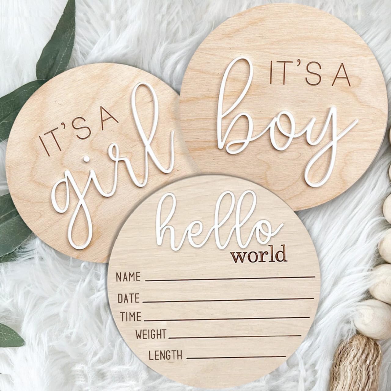 Spelable 3pc its a boy its a girl wooden sign showcases playful gender reveal decor