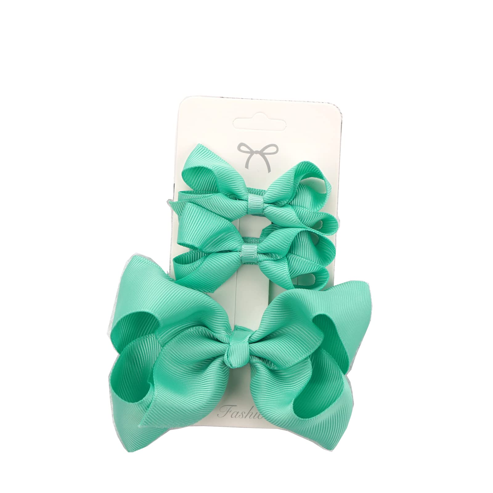 Spenlly green glitter bow clip, 4-inch, adds daily sparkle to hairstyles