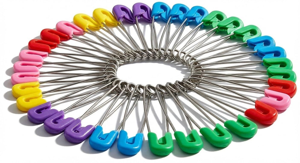 SPHTOEO 50pcs colorful cloth diaper pins set for diapers and crafts