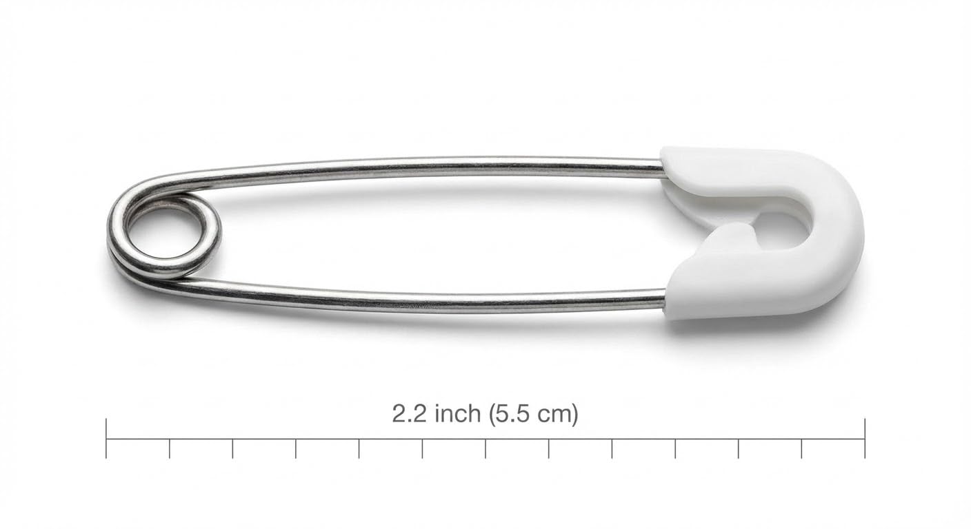 SPHTOEO stainless steel safety pin close-up with locking head for secure fastening