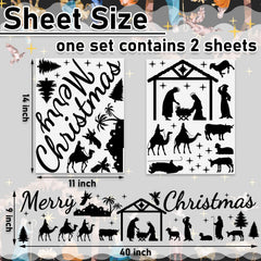 Spiareal Christmas nativity wall sticker on-wall display for cozy seasonal ambiance