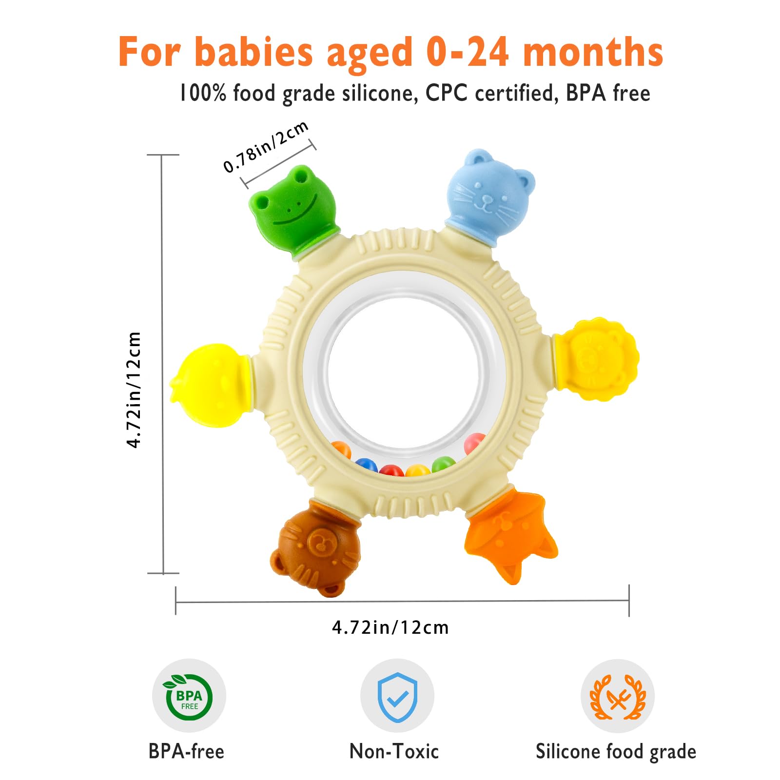 SPICE PAWS teething ring made of silicone surface safe for chewing