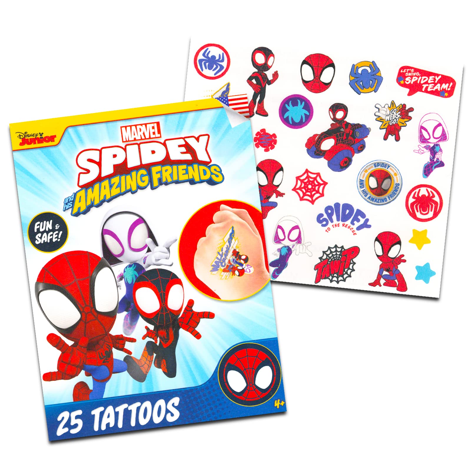Spidey tattoos add removable superhero flair for imaginative play