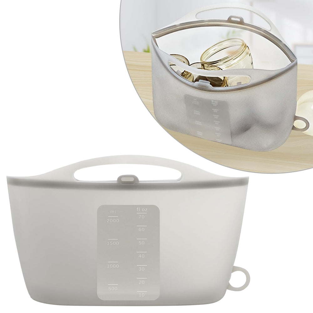 Spidfee 2000ml sterilizer bag opened showing bottles and nipples for on-the-go cleaning