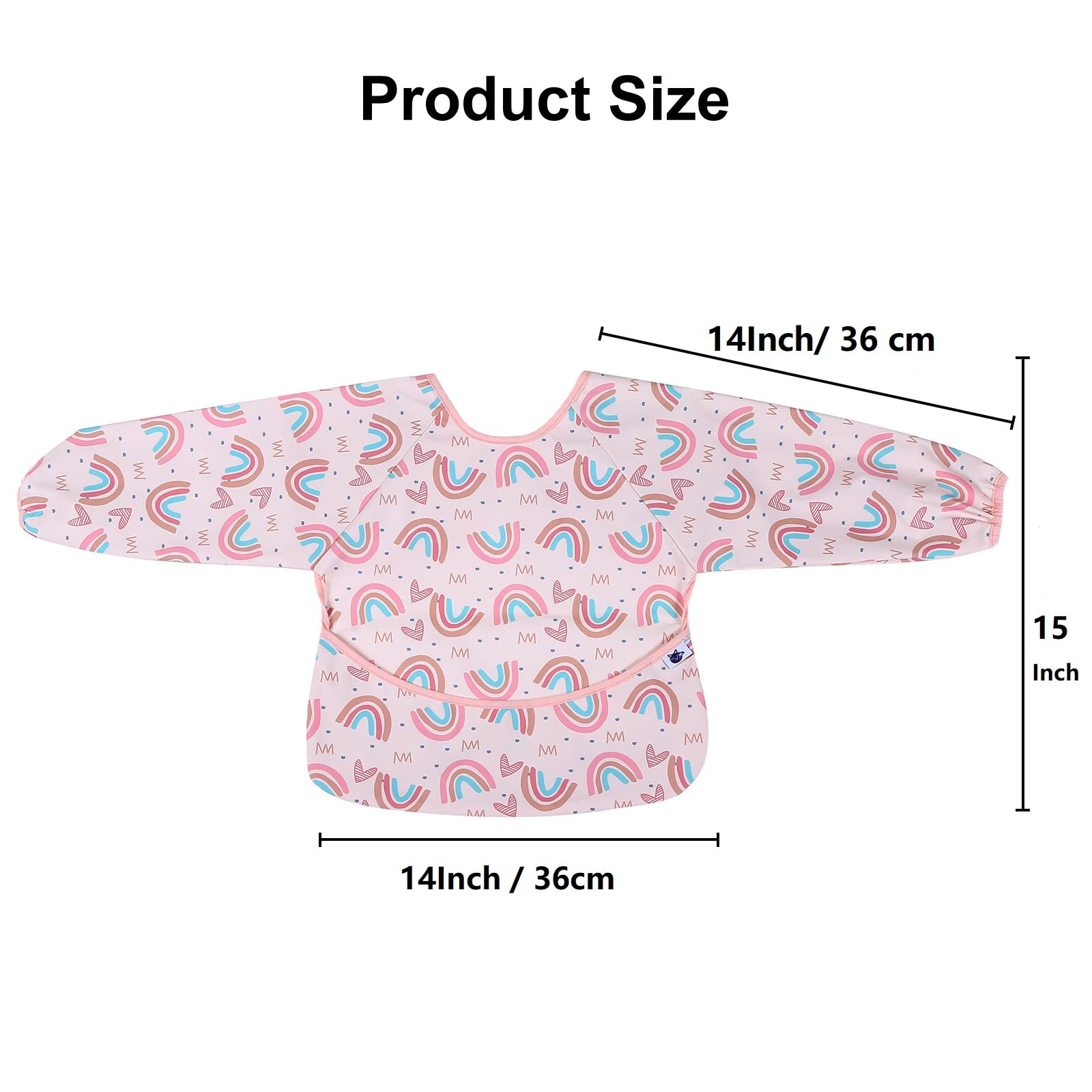 SPINFOX baby feeding bib soft PU material provides durable, wipe-clean protection