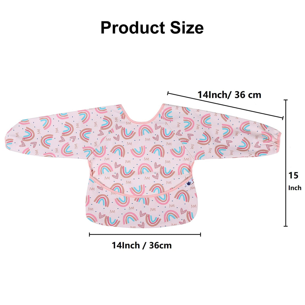 SPINFOX baby feeding bib soft PU material provides durable, wipe-clean protection