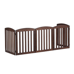 Spirich dog gate in doorway and stairs for flexible containment.