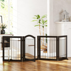 Spirich freestanding design espresso gate ready for flexible placement