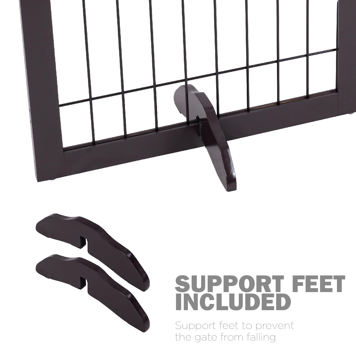 Spirich espresso dog gate styling fits modern home decor