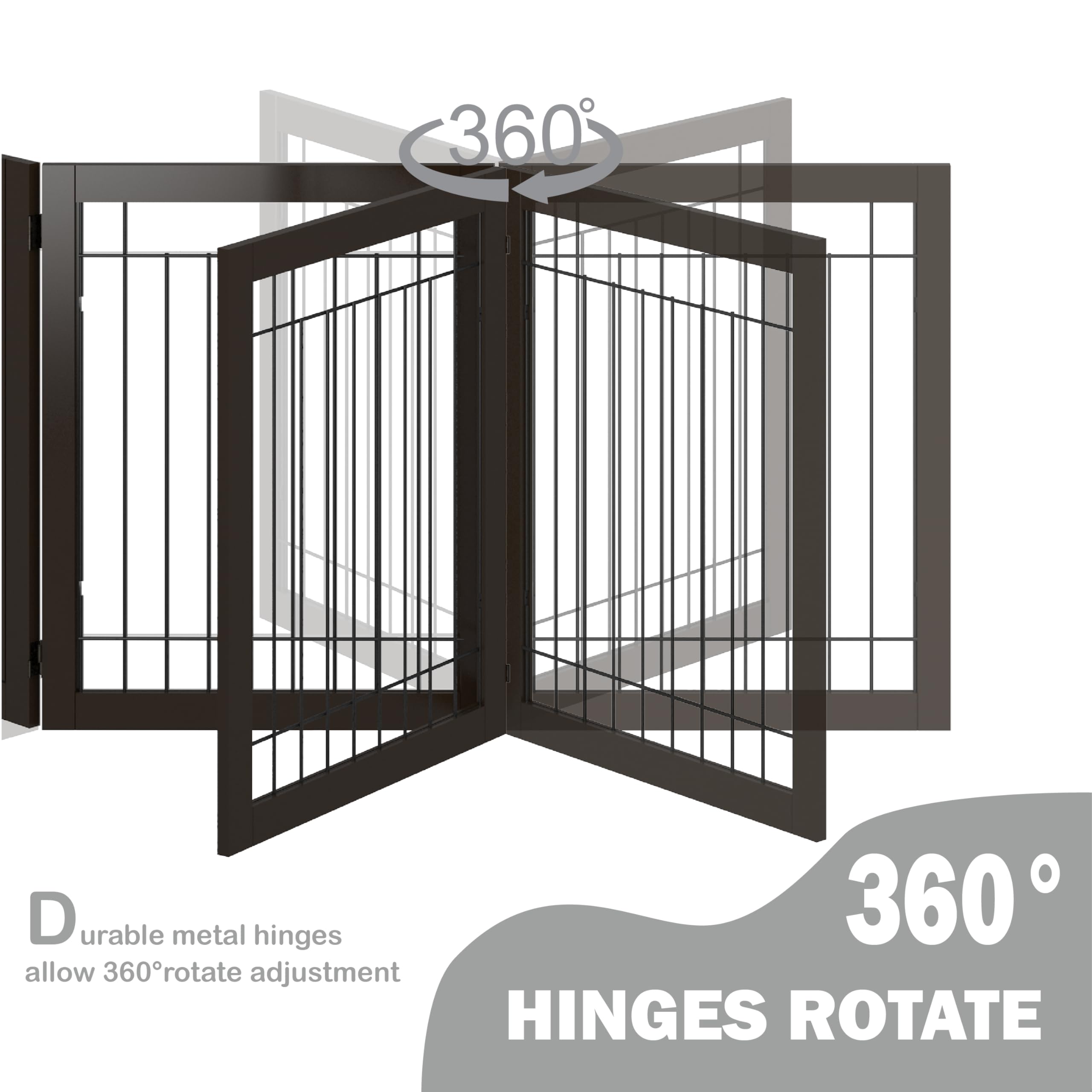 Spirich espresso gate interior with sturdy metal wire for durability