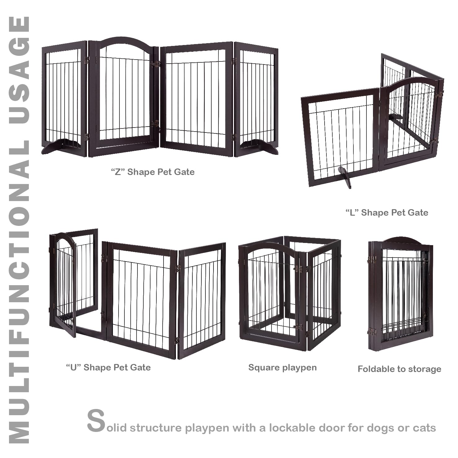 Spirich espresso gate with two support feet for added stability