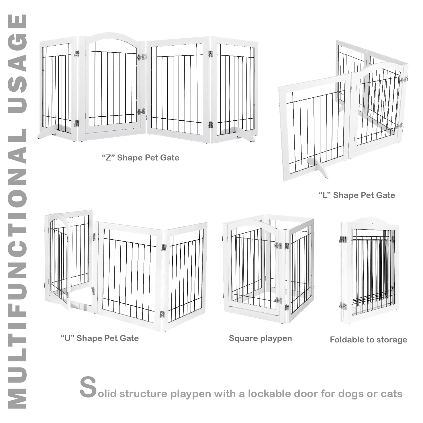 Spirich dog gate metal wire interior ensures durability and visibility